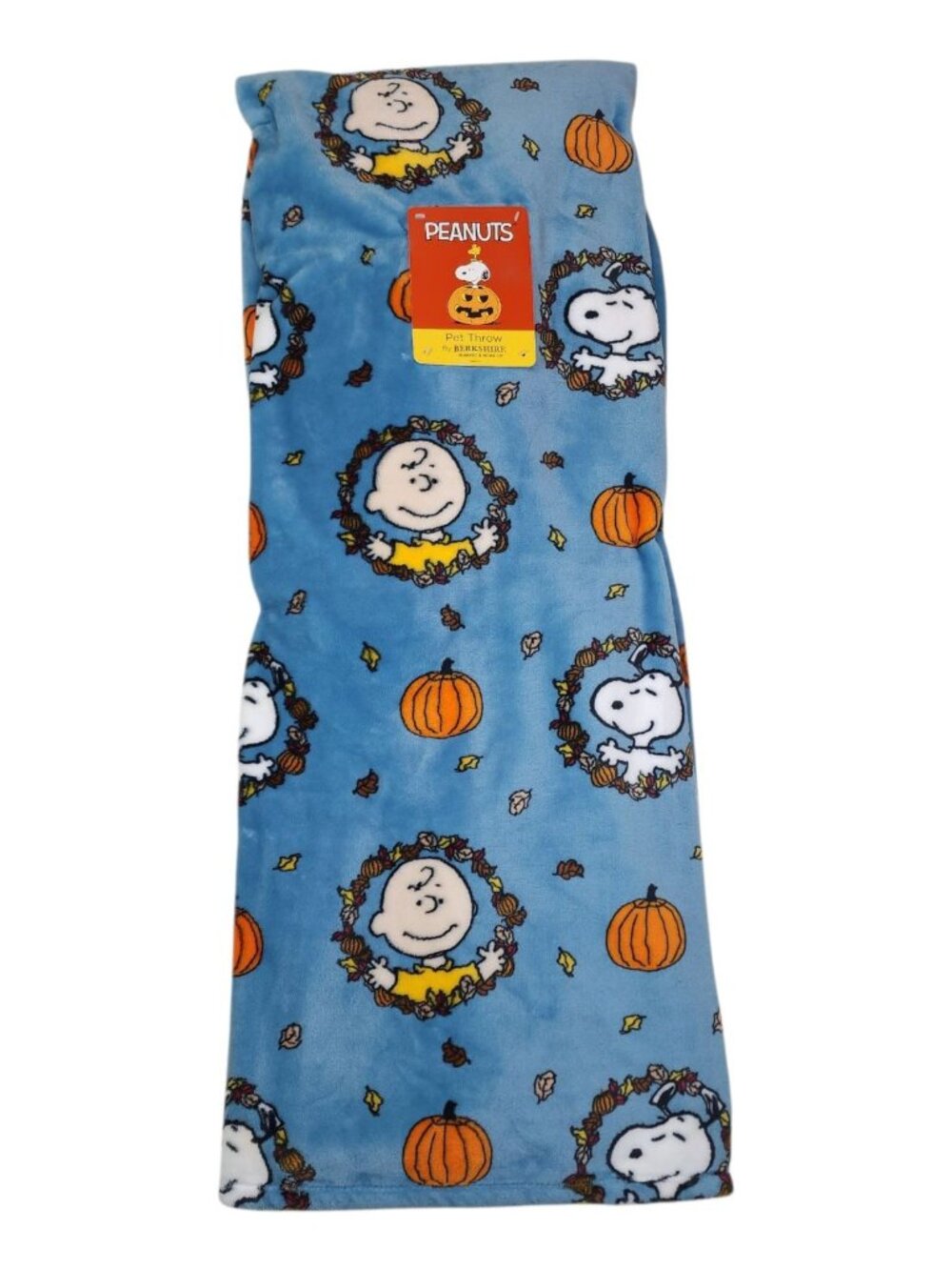 Peanuts Snoopy 60"x70" Plush Pet Throw Blanket Pumpkins Fall Leaves by Berkshire